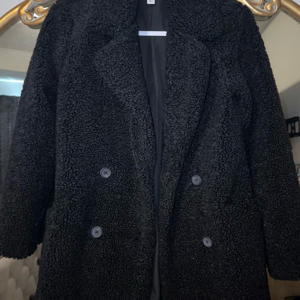 Women's Black Teddy Coat